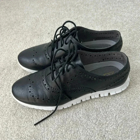 Cole Haan Black and White Sneakers with Perforated Design - Picture 4 of 9